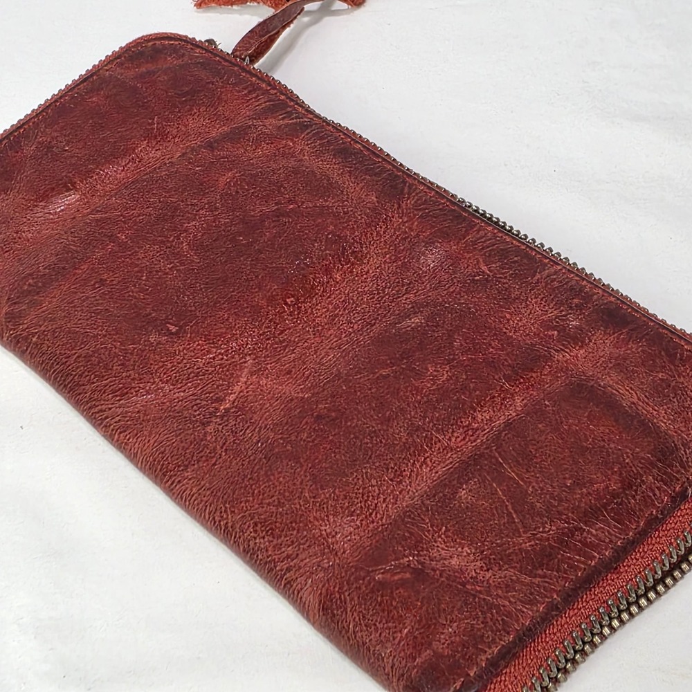 Cowboy Bags Wallet - Red Leather - Weave Pattern Western Style - Picture 10 of 12